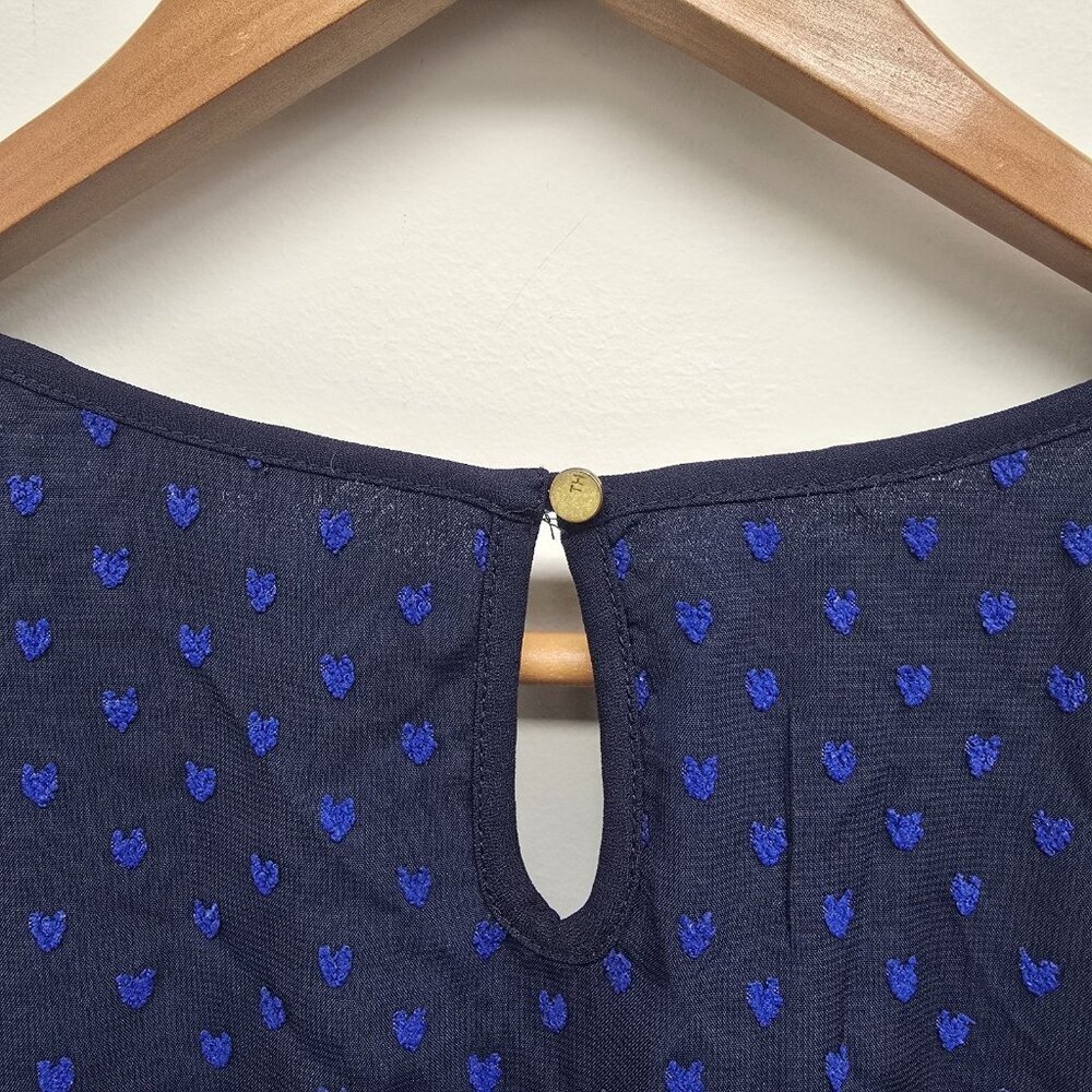 Tommy Hilfiger 3D Hearts Dress Womens XXL Lined Elastic Waist Two Tone Blue - Picture 6 of 12